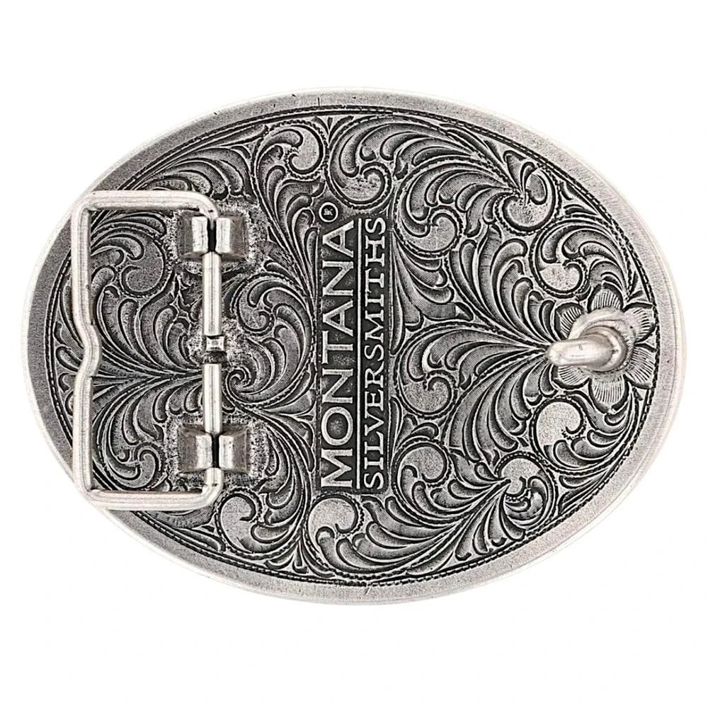 Montana Silversmiths Texas Star Barbed Wire Western Belt Buckle Two-tone New